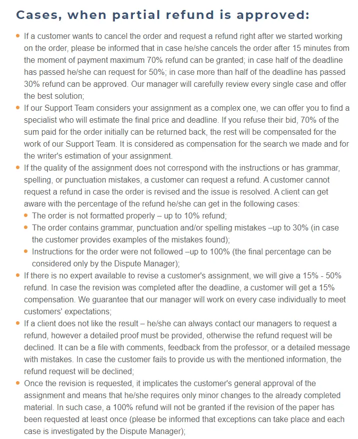 GetEssay refund policy